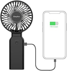 EasyAcc Handheld Fan Portable Fan, 9000 Rechargeable Battery Powered Fan Small Desk Fan, Powerful 4 Speeds 53H Cooling Time Personal Fan Electric Fan for Travel, Outdoor, Home, Office