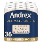 Andrex Ultimate Quilt Toilet Roll - 36 Toilet Rolls with Midnight Ylang & Amber Fragrance, 3-Ply, Bulk Buy, Soft, Thick Sheets, FSC Certified