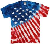 Liquid Blue USA Tie Dye Part American Flag T-Shirt White 2XL