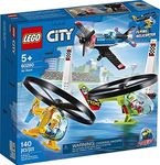 LEGO City Air Race 60260 Flying Helicopter Toy, Features 2 Ripcord Helicopters, Stunt Plane Aircraft Toy, 2 Pylons, Plus Rivera, Xtreme and Vitarush Pilot Minifigures, New 2020 (140 Pieces)