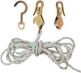 Klein H1802-30SSR Block and Tackle with Guarded Snap and Swivel Hooks and Rope