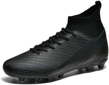 SKENGO Unisex-Adult Soccer Cleats Mens Womens Turf Soccer Shoes Youth AG TF Training Football Cleats Lightweight High-top Football Boots Indoor Outdoor (2607 HEI AG_45)