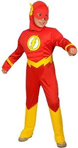 Ciao- The Flash Costume déguisement garçon Original DC Comics (Taille Ans) avec Muscles rembourrés, Boys, Single, 11681.8-10, Red, 8-10 Years