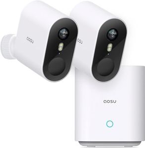 AOSU 2K Camera Surveillance Wifi Exterieure sans Fil, Camera Exterieur sans Fil 240 Jours Batterie,0 Frais Mensuels,32GB Stockage Local, PIR Motion Detection,Audio Bidirectionnel,Travailler avec Alexa