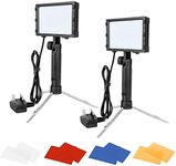 EMART LED Video Light 2 Pack, Portable 60 LED 5500K Continuous Photography Lighting Kit for Table Top Photo Studio Lamp with Color Filters