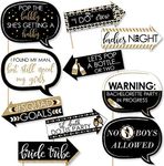 Funny Bride Tribe - Bridal Shower & Bachelorette Party Photo Booth Props Kit - 10 Piece