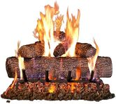 Peterson Real Fyre 24-inch Live Oak Log Set with Vented Burner and Gas Connection Kit. Match Lit (Natural Gas Only)