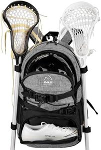 HMLIN OUTOOORS Lacrosse Bag with Two Sticks Holder,field hockey bag Separate Shoe Space with External Buckle Straps to Fix Helmet and Other Lacrosse or Field Hockey Equipment