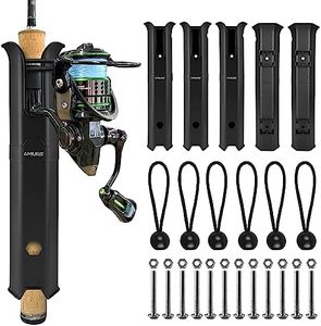 AMURS 6Pcs Fishing Rod Holders,Wall Mounted Rod Holder Boat Rod Holders with 6inch Ball Bungee Cords and Screws