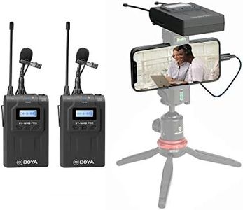 Wireless Lavalier Microphone System for iPhone 11 8 x 7 6 Camera, BOYA Dual-Channel 2 Transmitter & 1 Receiver for DSLR Recorder Samsung Smartphone Youtube Street Interview Facebook Livesteam Vblog