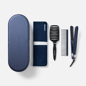 CLOUD NINE Contouring Original Iron Blue | 2-in-1 Hair Straightener and Curler | Professional Ceramic Hair Straighteners for Women | Curved Plates for Curls, Waves & Smooth Styling | Revive Mode