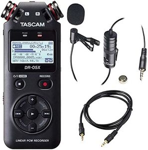 Tascam DR-05 (Version 2) Portable Handheld Digital Audio Recorder (Black) with Deluxe accessory bundle