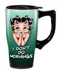 Betty Boop I Don't Do Mornings Travel Mug, Green