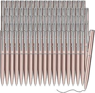 Teling 72 Pcs Small Ballpoint Pen Mini Pens Bulk 4 Inch Short Small Pens Tiny Pen Ink Ballpoint Pens for Notebook Pockets Signature Notepads School Office(Rose Gold, Silver,Classic Style)