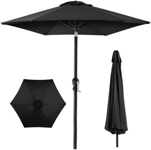 Best Choice Products 10ft Outdoor Steel Polyester Market Patio Umbrella w/Crank, Easy Push Button, Tilt, Table Compatible - Black