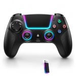 Ant Esports SuperPower Wireless Gaming Controller for PS4,PC,Steam Deck Android,iPhone & Mac|Bluetooth, 2.4G Wireless & USB Connectivity|Turbo, Macro Buttons,RGB Lighting,Touchpad,Motion Control