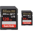 SanDisk Extreme Pro SD UHS I 128GB Card for 4K Video for DSLR and Mirrorless Cameras 200MB/s Read &