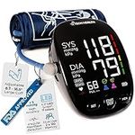 TECH HEALTH Digital Blood Pressure Monitors for Home Use - 8.7-16.5 Inches Adjustable Large BP Cuff Blood Pressure Machine That Stores up to 240 Readings (120 per User) - Batteries and Pouch Included