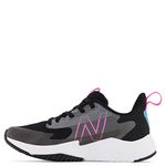 New Balance Kid's Rave Run V2 Lace-Up Running Shoe, Black/Vibrant Pink, 11 W US