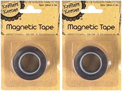 [2PK] Krafters Korner Magnetic Tape, 18mm x 3m, for DIY Projects, Crafts, and Home Organization - Perfect for Crafters, Teachers, Students, and Homeowners