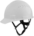 GE Cap Style Hard Hat, 4-Point Ratchet Suspension, Earmuff Slots, High Impact Resistant, Sweat-Wicking Sweatband, Meets ANSI Z89.1-2014, Comfortable, Durable, and Protective - White, Vented