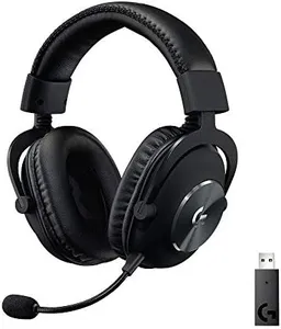 Logitech G PRO X Wireless Lightspeed Gaming Headset Gen 1: Blue VO!CE Mic Filter Tech, 50 mm PRO-G Drivers, and DTS Headphone:X 2.0 Surround Sound - Black