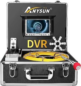 Anysun Endoskopkamera mit Licht, 50M Inspektionskamera mit DVR Recorder, Rohrkamera Kanalkamera Wasserdicht IP68, Industrie Endoskop Kamera mit 7-Zoll-LCD-Farbmonitor 1000 TVL (8GB SD-Karte Enthält)