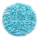 500Pcs Blue Turquoise Crystals Chips Gemstone Beads, 5-8mm Irregular Natural Crystal Beads for Jewellery Making, Drilled Crystal Bracelet Beads Tumbled Chips Beads for Crafting