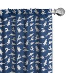 Ambesonne Shark Window Curtains, Fish Pattern Various Gestures Have a Bite Danger Humor Nautical Design, Lightweight Decor 2-Panel Set with Rod Pocket, Pair of - 28" x 84", Violet Blue