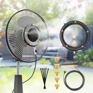 POCKET PANDA Fan Misters for Cooling Outdoor,Fan Misting Kit. Integrated Mister Ring for Outside with Water Valve, Fit for Any Durable, Seamless not Easy to Leak.…