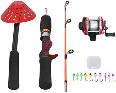 Canne à Pêche sur Glace et Moulinet d'hiver, 56 Cm Tige en Fibre de Carbone Canne à Pêche sur Glace avec Moulinet Moulinets de Pêche pour Extérieur Faire de la Pêche