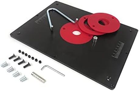 Taytools 388206 Router Table Insert Plate for Router Tables Anodized Aluminum 9" x 12" x 1/4" Thick