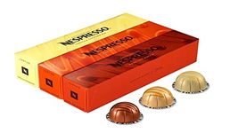 Vertuo line Flavored Assortment. Caramel, Vanilla and Hazelnut Total of 30 capsules for Nespresso