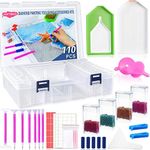 Suptikes 110pcs Diamond Painting Tools and Accessories with 44 Slots Diamond Painting Storage Containers for Adults or Kids, Apply to 5D Diamond Painting