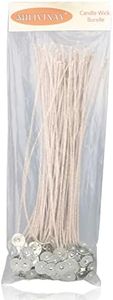 MILIVIXAY 100pcs 12inch Soy Candle Wicks for Candle Making - Coated with Natural Soy Wax, Low Smoke - Cotton Threads Woven with Paper -Thick Candle Wick with Base.