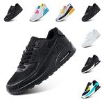 Mens Trainers Womens Running Shoes Slip On Casual Sneakers Ladies Mesh Tennis Sneaker Non Slip Lightweight Sports Shoes Air Cushion Black 11 UK