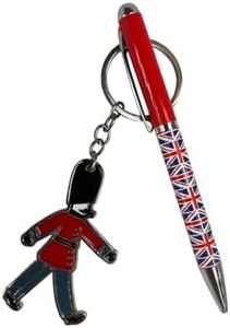 LADYBEE7LES UK Souvenir Gift Set Featuring a Sleek Metal Ballpoint Pen and a Sturdy Guard Keychain, Discovery of the Essence of British Charm