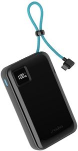 URBN 20000mAh Power Bank with Built-in Type-C Cable | 22.5W Super Fast Charging | Smart LED Display | Dual Type-C PD + USB Outputs | Pocket Size Portable Charger for Quick Charge (Black)