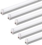 (6 Pack) Barrina T5 LED Shop Light Plug and Play, 4FT, 2200lm, 6500K (Super Bright White), 20W, Utility Shop Light, Ceiling and Under Cabinet Light, ETL Listed, Corded Electric with ON/Off Switch