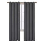 Deconovo Decorative Thermal Insulated Blackout Drape Room Darkening Curtain Draperies for Bedroom, 52 x 84 in, Dark Grey