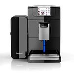 Cuisinart EM1000U Veloce Fully Bean to Cup Coffee Machine, Automatic Milk, Compact, Built in Grinder, 1550 W, Gloss Black