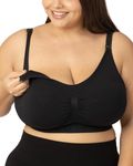Kindred Bravely Simply Sublime Busty Seamless Nursing Bra for F, G, H, I Cup | Wireless Maternity Bra (Black, Large-Busty)