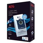 AEG GR201S 4x Cylinder S-Bag, Dust Bags For Vacuum Cleaner, Lasts 50% Longer, High Filtration Efficiency, Hygienic Closing Function