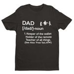 Galaxy Tees Mens DAD T Shirt Dad Dictionary Definition Short Sleeved Black 2XL