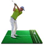 LaiEr Golf Training Mat,3.7x5ft Thickening Golf Hitting Mat,Home Golf Turf Practice Mats for Indoor & Outdoor,Golf Chipping Game Training Aids Backyard Driving Chipping Indoor/Outdoor Training