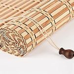 Eco-Friendly Bamboo Roll Up Window Blind,Privacy Protection Bamboo Roller Blinds,Light Filtering Bamboo Blinds,Bamboo Venetian Blinds,for Outdoor/Patio/Balcony,40-140cm Wide (W70xH260cm/28x102in)