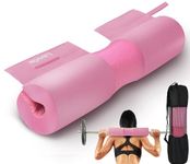 Barbell Squat Pad Nylon Padding AntiSlip- Thick Foam Barbell Pad for Squats Cushion, Lunges&Bar Padding for Hip Thrusts - Standard Olympic Weight Bar Pad - Provides Cushion to Neck Shoulders Training (Pink)