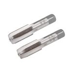 sourcing map Metric Hand Tap M18 Thread 1 Pitch 4 Straight Flutes H2 Alloy Tool Steel Bottom & Taper Screw Tap Set Tapping Tools for Repairing 1 Pair