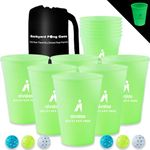 Aivalas Giant Yard Pong Outdoor Games with XL Size 12 Buckets Toss Games for Beach Camping Backyard Games with Carrying Bag Perfect Outdoor Games for Adults Kids for Halloween Christmas