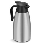 Hossejoy 70 oz / 2 Liter Stainless Steel Thermal Coffee Carafe, Tea, Water, and Coffee Dispenser, Double Walled Vacuum Insulated Carafe, Sliver